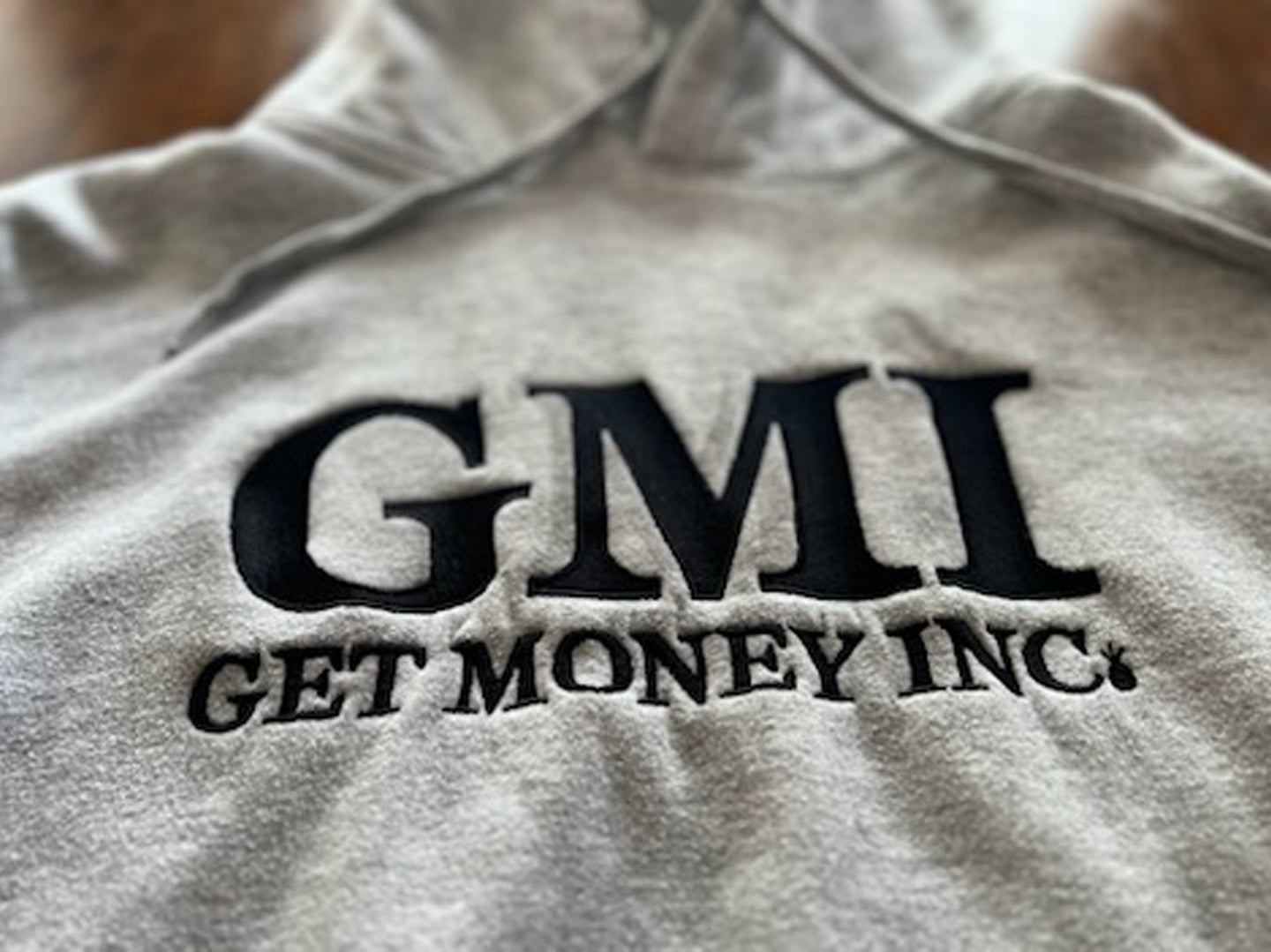 Gray Hoodie w/ Black Embroidered GMI